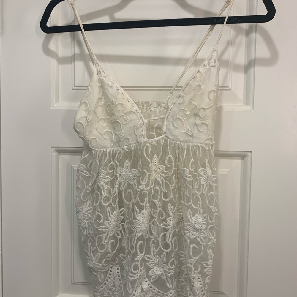 Millau sheer cami top with flowers (Size: S)